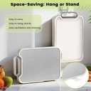 Titanium Cutting Board for Kitchen, Cutting Boards Non Toxic Double Sided Metal Pure Titanium and Wheat Straw PP Chopping Board Food Grade Easy to Clean Large Size 16"*10"*0.9"(White)