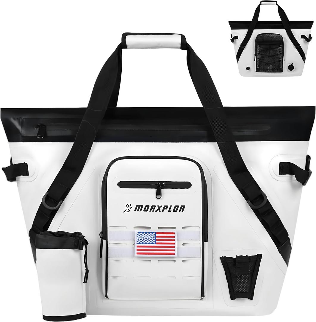 Insulated Fish Cooler Kill Bag with Flat Bottom-25x17.5 40x16 60x20Inches Waterproof Fishing tackle Kill Cooler Bag (White-26x18x9)