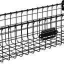 Spectrum Wall Mounted Wire Basket with Label Matte Black, Vintage Wire Basket Wall Mount Organizer for Kitchen Bathroom Laundry Pantry, Durable Steel Wall Mount Storage Basket