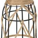 1 Pack Industrial Hemp Rope Pendant Lamp Shade, Small Vintage Boho Hanging Light Shades, Mini Rustic Metal Cage Lampshade for E27 Chandelier Wall Sconces Ceiling Hanging Pendant Light Fixture