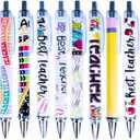 YJ PREMIUMS 10PC Teacher Pen | Fun Cute Funny Cool Best Pens for Teacher Set Pack Teach Love Inspire Writing School Sayings Preschool Appreciation Gifts Supplies Gift Supply in Bulk
