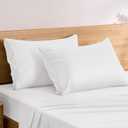 TOSMO Luxury Pillow Case Set of 2 - Cooling Viscose Derived from Bamboo, Oeko-TEX, Breathabl Silky Soft Pillow Cases with Envelope Closure (Queen, Classic White)