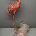 32-36 Inch Yard Flamingos Garden Statues, Metal Flamingo Outdoor Decor, Vibrant Flamingo Statues for Lawn, Backyard, Porch, Patio, Set of 2