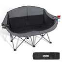 Double Camping Chair Heavy Duty 600LBS 2 Person Loveseat w 2 Cup Holders