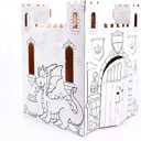 Easy Playhouse Fairy Tale Castle - Kids Art and Craft for Indoor and Outdoor Fun, Color, Draw, Doodle  Decorate and Personalize a Cardboard Fort, 32" X 32" X 43. 5" - Made in USA, Age 3+, White