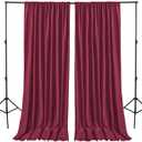 Hiasan Burgundy Backdrop Curtains for Parties, Polyester Photography Backdrop Drapes for Family Gatherings, Wedding Decorations, 5ftx10ft, Set of 2 Panels