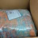 RELEANY Washable Area Rugs 9'x12' Non-Slip Modern Abstract Soft for Living Room Entryway Bedroom Nursery, Print Pattern, Teal Blue Green Orange Rust Red Coloreful
