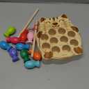 Fishing Game for Kids 3-5,Wooden Montessori Preschool Education Learning Hand-Eye Cognition & Fine Motor Skill Color Sorting Magnetic Fishing Toys Christmas Stocking Stuffers Gifts for Boys Girls