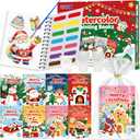 24 Pack Christmas Party Favors for Kids: Bulk Mini Water Coloring Books with 24 Water Cups, Stocking Stuffers Goodie Bag Fillers, Paint Art Crafts, Classroom School Prizes & Xmas Birthday Return Gifts