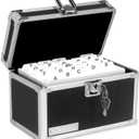 Vaultz Lockable Index Card Holder - Flash Card Organizer for Recipes, Passwords or Studying Holds 450 4x6 Notecards - Index Card Box Study Accessories, Black