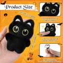 Nosiny 12 Pcs Christmas Black Cat Bag Charm Squeaky Cute Black Cat Plush Keychain Accessories for Kitty Lovers, Birthday Gifts