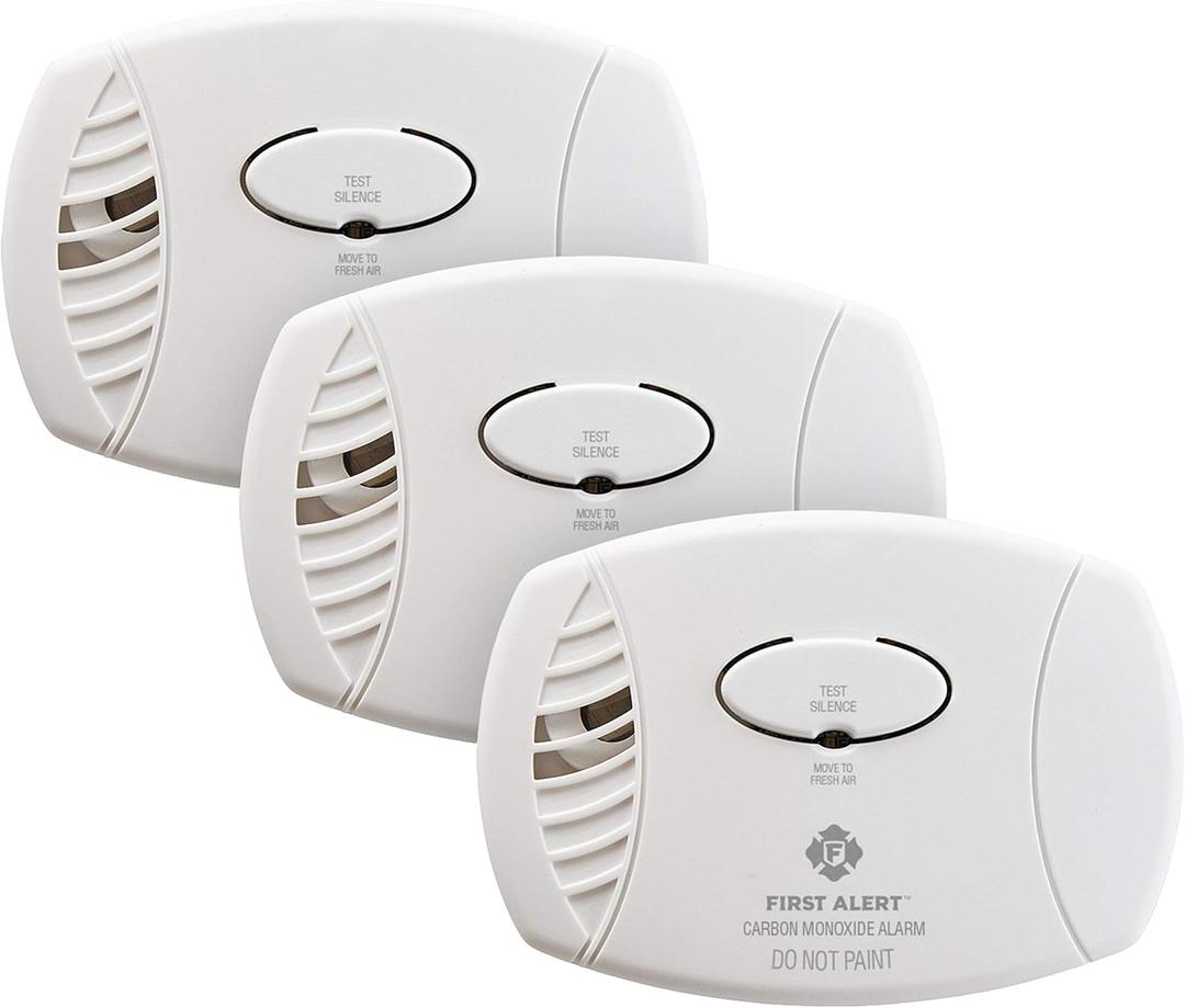 FIRST ALERT CO400-3 Carbon Monoxide Detector, Battery Operated, White , 3-Pack -CO400-3