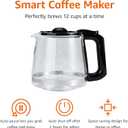 Amazon Basics 12 Cup Drip Coffee Maker with Glass Carafe (1.9 Qt), Auto Shut-off, Auto Pause, Removable Filter Basket, Black & Silver