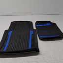 CAR PASS Heavy Duty Rubber Car Mats Metallic,Aluminum Film All Weather Floor Mats Waterproof Universal Trim to Fit Automotive SUV Sedan Van 4 Piece Anodized Deep Dish Two-Tone Sporty Black Blue Chrome