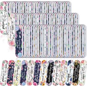 200 Pcs Christian Bible Verse Nail Files Gift for Women Religious Scripture Nail Emery Boards Colorful Floral Buffering Files Scripture Manicure Tools Easter VBS Gift(Bible Gentle Style)