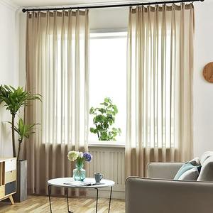 1 pc Sheer Curtain Grommets, Solid Color Sheer Voile Window Curtain Hook Blackout Window Curtain Living Room (Color : Yellow-Grommets, Size : 59x106in