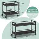 2-Tier Expandable Rolling Pantry Cart with Wheels, Adjustable Floor Organizer for Kitchen Pantry, Can Organizer for Pantry, Storage Cart for Snack, Food, Vegetables, Black, Patent Pending