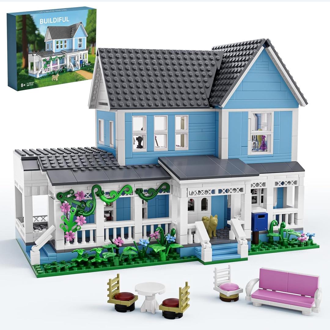 Gilmore House in Stars Hollow Lukes Diner Movie Building Block Toys Set Compatible with Lego, Mothers Day Gift Decor and Collectibles for Family Sitcom TV Fans Girls Female Women Adult(1107 PCS)
