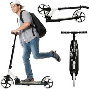 Rahmory Kick Scooter for Ages 6+,Kid, Teens & Adults. Foldable Kick Scooter for Boys with 4 Adjustable Heights, ABEC9 Bearings, Supports Up to 220 lbs.