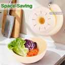 Snail-Shaped Drain Basket Automatic Vegetable and Fruit Washer, Rotating Washing Bowl with Strainer, Berry Washer Spinner Basket, Portable Fruit Cleaning Drain Tool for Home Kitchen (Yellow)