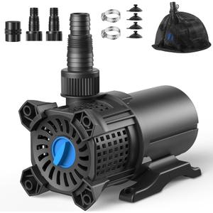 OYO Water 1300 GPH Pond Pump Set, 72W Submersible Water Pump for Outdoor Ponds, Adjustable Flow for Waterfalls & Fountains, Dual Installation Options, Includes Filter Bag & 20.3 ft Power Cord