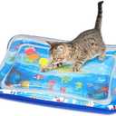 Toptakeit Cat Water Sensory Play Mat with Extra Protective Cover, Thickened Cat Water Mat Bed for Cats Dogs Kittens Puppies 2 Pack