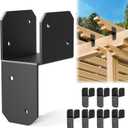 8Pcs 2x4 Joist Anchor Connector - Heavy Duty Steel Post Cap Tie Brakcet, 15 Gauge Carbon Steel, Post to Beam Connector Fits 2x4 Lumber(Actual Size 1.5"x3.5")