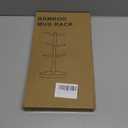 Wisuce Bamboo Coffee Mug Holder Tree, Thicker Base Coffee Cup Holder Stand for Counter, Countertop Mug Rack Organizer with 6 Hooks (Brown