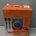 Karaoke Machine, Portable Bluetooth Speaker with 2 Wireless Microphones for Adults & Kids with Lights, Karaoke Microphone with PA System Supports USB/TF/REC/FM/AUX for Home Party Home System Packages (Black)