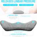 Lumbar Support Pillow for Office Chair, Memory Foam Lumbar Pillow for Lower Back Pain Relief (Grey)