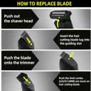 Rechargeable Body Hair Trimmer for Men, 2 in 1 Body Groomer for Men, Replaceable Hair Cutting Blade, IPX7 Waterproof Wet/Dry Ball Groin Trimmer with Charging Base