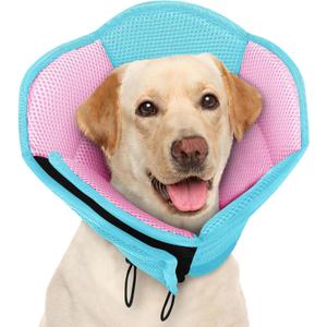 AOFITEE Large Dog Cone - Soft Dog Cone Stop Licking, Adjustable Extra Large Cones Dogs for Wound Healing, Pet Elizabethan Cones Collar After Surgery, XL Fabric Pet E-Collar, BluePink X-Large