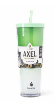Manna™ Axel™ Plastic Tumbler & Straw Set - Green