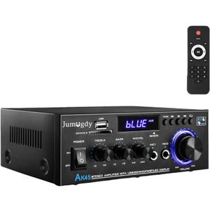 AK45 Pro Home Stereo Audio Receivers & Amplifier,800W 2 Channel Wireless Bluetooth 5.0 Power Amplifier System, FM Radio, USB, SD Card, with Remote Control Home Theater Audio Stereo System