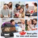 Wireless Induction Speaker 5-in-1 Bluetooth Speaker with Phone Stand,Stereo Sound, 3500mAh Rechargeable, 8 RGB Ambient Light, 360 Adjustable Holder for iPhone/Android/iPad,Gifts for Men Women (Black)