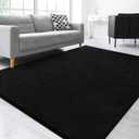 Gifeas Large Ultra Soft Modern Area Rugs for Living Room Bedroom, 5x8 Feet Black Thickened Memory Foam Indoor Solid Minimalist Carpets, Non-Slip Comfy Rug for Boys Girls Nursery Room Home Decor