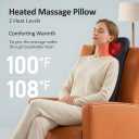 Back & Neck Massager with Heat for Pain Relief, FSA Full-Length Rolling Massage Cushion for Upper & Lower Back, 3 Modes, 2 Heat Levels, 15-Min Auto-Off, Slim Lumbar Support, HSA Eligible
