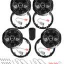 Speakers 6.5 inch for Honda CR-V 2007-2022 Upgrade Kit - 4 Pack of DS Series with Adapters & Harness, Coaxial 6 1/2 Car Audio Front and Rear Door Speaker Replace DSC6504, 43DSC6504 - Plug & Play