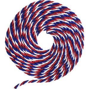 Red/White/Blue 4mm 3/16" Twist Cord – 10 Yards | Decorative Patriotic Trim for Crafts, Sewing, Gift Wrapping, and Home Décor