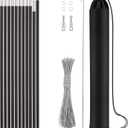 Hibinew Aluminum Tent Poles Replacement, Pre-Assembled, Fits Both Female and Male Ends, 7001 T6 Lightweight, Black, 14ft 7.4in