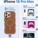 Magnetic for iPhone 16 Pro Max Case[Compatible with MagSafe][Military-Grade Drop Protection][Anti-Yellowing]Shockproof Protective Translucent Matte Cover for iPhone 16 Pro Max Phone Case,Brown