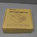 JACKYLED Alarm Clock with 4 USB Chargers Power Strip 3 Outlets 1700J Surge Protector Nightstand Dimmable Digital Clock with Dual Alarm and Snooze Function for Bedroom, Full Screen LED Display (Black)