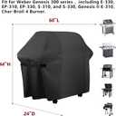 60 Inch Grill Cover, Fits for Weber Genesis, Char-Broil Nexgrill Brinkmann and More.Heavy Duty Waterproof Barbecue Grill Cover