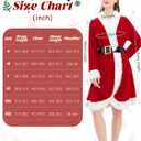 5 Pcs Mrs Claus Costume Adult Women, Santa Christmas Outfits for Women Velvet Dress with Belt High Socks Hat Gloves (Medium)