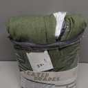 Dark Green Textured Linen Blend Curtains 102 Inches Long for Dining Room, Pinch Pleated Ceiling Track Sheer Curtains with Hooks Ring Light Filtering Drapes Olive Forest 40" W x 102" L Panels 2 Set