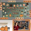 Honoson Fall Thanksgiving Coffee Bulletin Board Decorations Set Coffee Cup Bulletin Board Classroom Decoration Autumn Pumpkin Spice Paper Cutouts for Thanksgiving Fall Party Blackboard Wall Decor