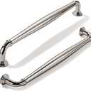 khtumeware 5 Pack 10 Inch(256mm) Polished Nickel Heavy Duty Solid Cabinet Handles Cabinet Pulls Heavy Duty Solid Cabinet Hardware for Cupboard Drawer Pulls Dresser Handle