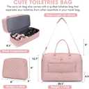 Large Women Travel Duffle Bag - Carry on Overnight Bag Weekend Travel Duffel Tote Bag Yoga Gym Bag with Wet Pocket Toiletry Weekender Overnight Bag for Travel Business Trips Sports Hospital Pink