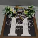 Last Name Year Round Front Door Wreath Front Porch Decoration 26 Letter Welcome Sign with Eucalyptus Garland and Bow Spring Wreaths for Front Door Outside Hanger GarlandH