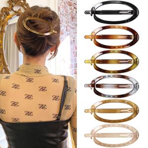 French Concord Hair Clips Claw - 6Pcs Side Slid Flat Hair Clips for Volume Strong Hold No Slip Grip Hair Claw Clips for Women Girls Thick Thin Hair (Tortoiseshell(Large, 4.7 inches)